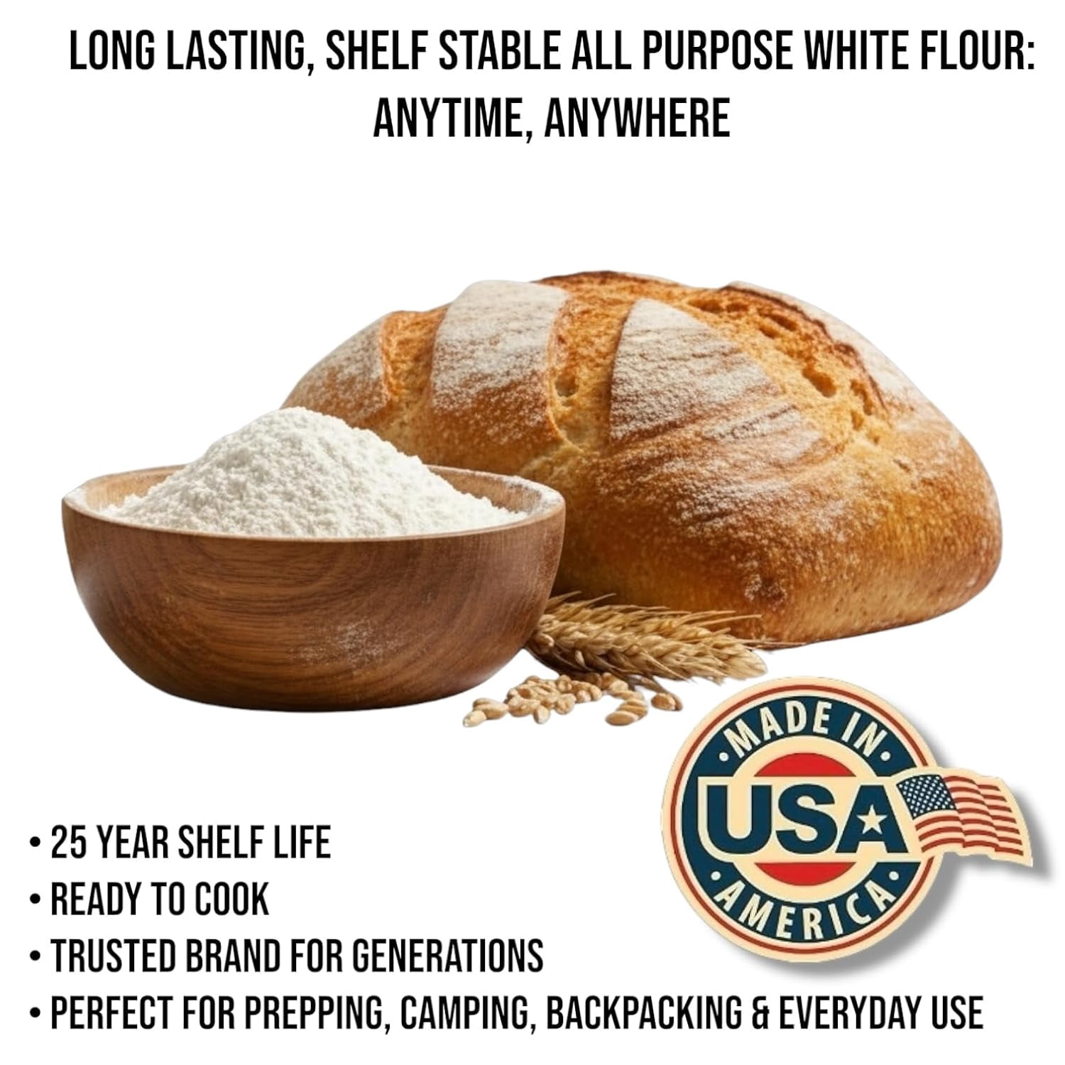 Future Essentials Canned Long Shelf Life All Purpose Emergency Food White Flour-12 Cans