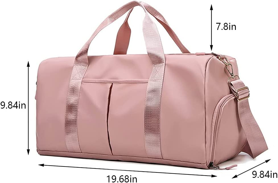Amazon.com | Personalized Duffle Bag Pink Sport Gym Travel Bags Embroidered  Name Text,Custom Dry Wet Separated Overnight Weekender Waterproof Bag Gift  | Travel Duffels