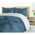 thumbnail image 5 of Ambesonne Nautical Tattoo Duvet Cover Sets, Underwater Turtle, 2-King, Slate Blue Petrol Blue, 5 of 7