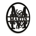 thumbnail image 2 of JASS GRAPHIX Martin 12" Circle Black Aluminum Composite Monogrammed Sign Door Wall Decor Last Name Signs for Home Personalized, 2 of 5