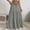 Gray, variant on Dianli Gifts Skirts Dresses Solid Color Drawstring Pocket Pleated Skirt Elastic Waist Casual Satin Or Cotton Finish Functional Pocket Comfortable Pull On Day To Night Skirt