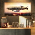 thumbnail image 1 of Design Art - Dirigible Balloon in Sky over City, 1 of 4