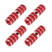 Motoforti 4pcs Bicycle Foot Pegs 9mm Thread Diameter Cylinder Shaped Aluminum Alloy Red Universal