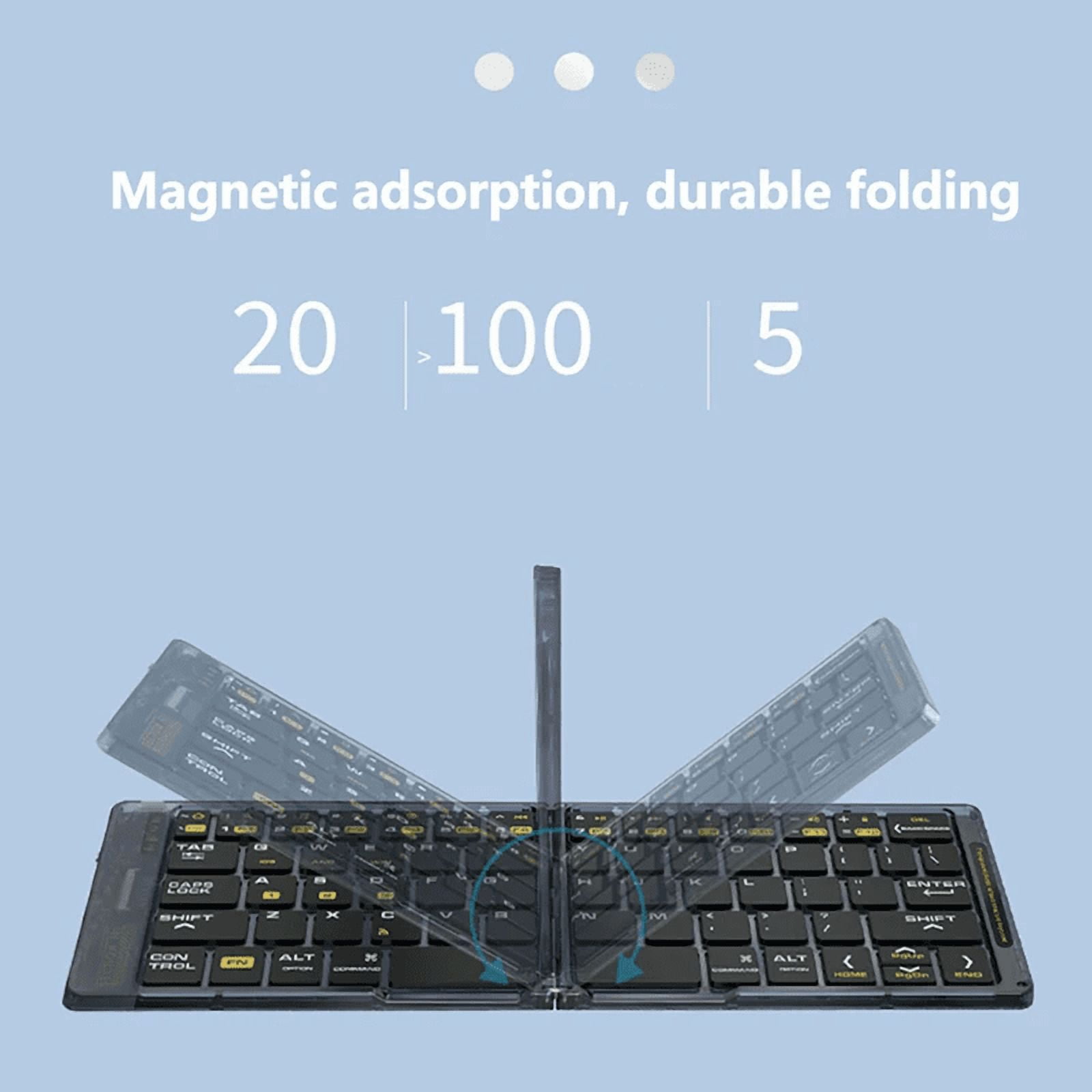 DERETE Foldable Bluetooth keyboard，Wireless Bluetooth Keyboard ，Travel Keyboard，Android Windows iOS