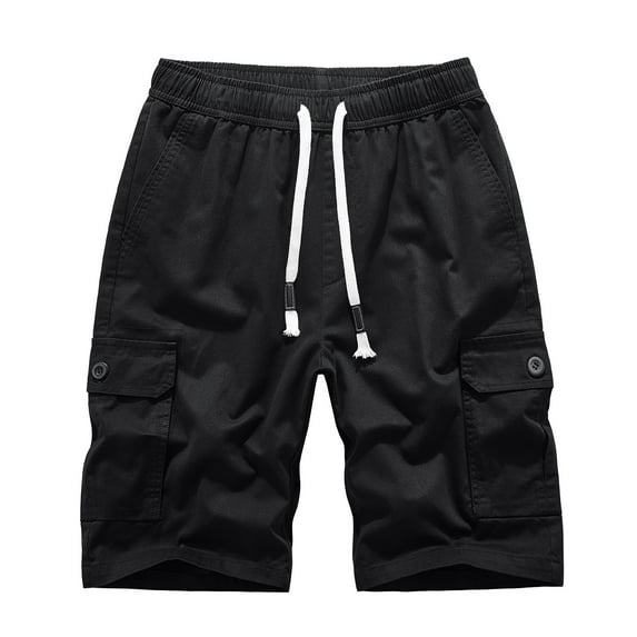 Ausyst Mens Plus Size Shorts Casual Gym Men's Summer Outdoors Casual Overalls Plus Size Have Pockets Drawstring Sport Shorts Pants