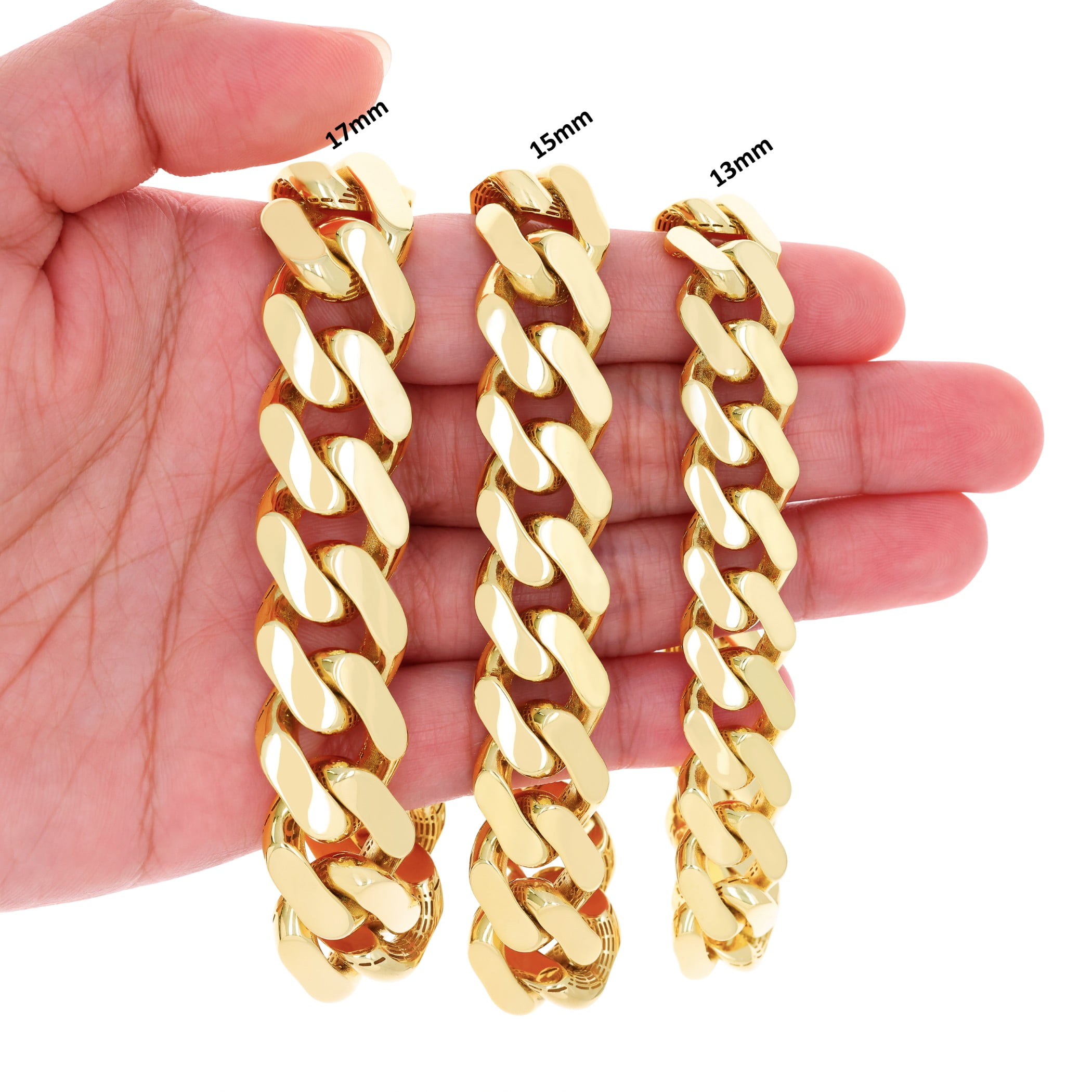 Nuragold 14k Real Yellow Gold Royal Monaco Miami Cuban Link Bracelet 7"-9" (5mm-17mm) Italian Jewelry for Men & Women