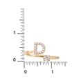thumbnail image 3 of Brilliance Fine Women's Sterling Silver 14kt Gold Plated Cubic Zirconia Initial D Adjustable Ring, 3 of 4