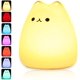 thumbnail image 1 of Lámpara de gato, luz nocturna de gatito para niños, luz LED de silicona con control remoto para bebés, niñas y niños pequeños, recargable, linda luz nocturna kawaii., 1 of 5