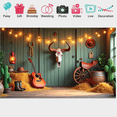 thumbnail image 5 of Vintage Western Decor Cowboy Skull Barn Backdrop for Birthday Party Photography Children Event Celebration, 5 of 9