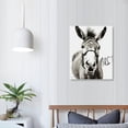 thumbnail image 3 of JEUXUS Bathroom Wall Art Framed Donkey Canvas Wall Art Print Wall Art Washroom Artwork, 3 of 4