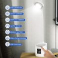 thumbnail image 4 of Desk lamp led dimmable, eye protection pen holder table lamp with touch field for night light and 3 brightness levels, gooseneck desk lamp with LCD display for study, white, 4 of 8