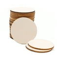 thumbnail image 5 of WHAMVOX  50 Pcs Wood Chips Circular Rustic Coaster Decorations Beige, 5 of 8
