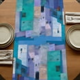 thumbnail image 5 of Table Runners 72 Inches Long Dress Scarves, Abstract Blue Farmhouse Kitchen/Dining Table Runner, Coffee Tablerunners, Painting Buildings Geometric Color Block 16x72 Inch, 5 of 9