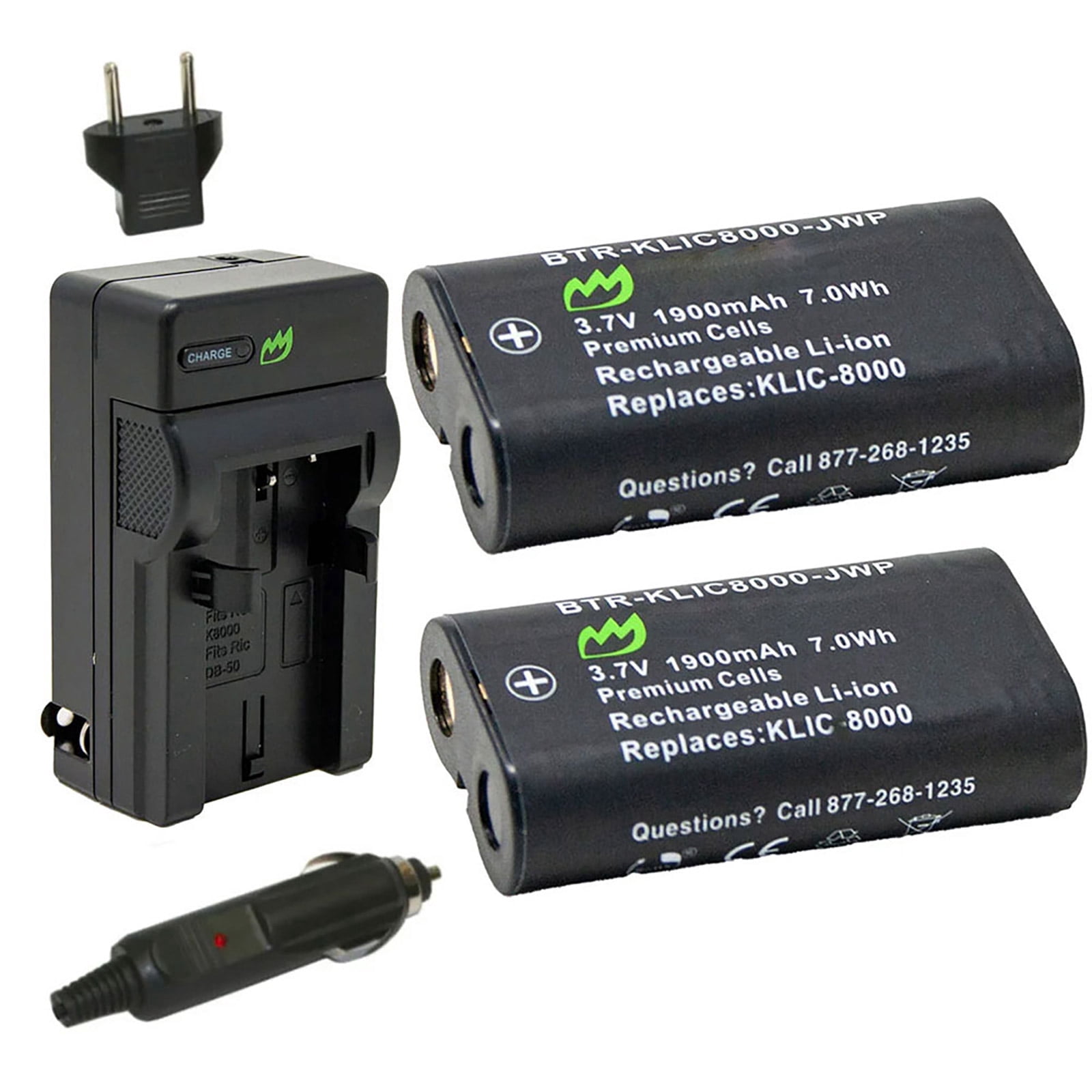 Replacement for Olympus Tough 8000 Battery (2-Pack, 1200mAh) and