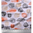 thumbnail image 1 of Soimoi Viscose Chiffon Fabric Grains & Fish Food Print Fabric by The Yard 42 Inch Wide, 1 of 1