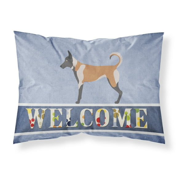 Belgian Malinois Welcome Fabric Standard Pillowcase Blue