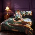 thumbnail image 4 of Manfei Fantasy Dragon Animals 7-Piece King Bedding,Gothic Snow Book King Bed in a Bag,Orange Blue,Black Reversible, 4 of 6