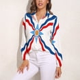 thumbnail image 3 of Assyrian Flag Long Sleeve Blouse Woman Streetwear Casual Shirts Summer Oversize Woman Streetwear Clothing Birthday Present, 3 of 7