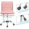 thumbnail image 4 of XPOPR Mid Back Task Chair,Low Back Leather Swivel Office Chair,Computer Desk Chair Retro with Armless Ribbed (Pink), 4 of 9