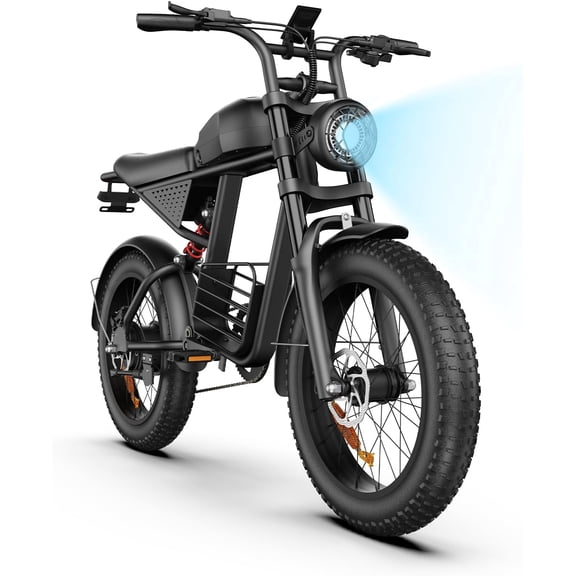 Electric Bike for Adults with 1500W Peak Motor,Max 30MPH & 50Mile，Moped ebikes with 15.6AH Battery,20" Fat Tire Off Road Mountain Ebike，Max 440LBS,UL2849 Certified