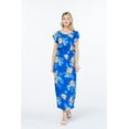 thumbnail image 2 of Women's Hawaiian Luau Cap Sleeve Maxi Simple Dress in Hibiscus, 2 of 5