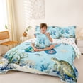 thumbnail image 4 of Erosebridal Watercolor Ocean Coral 7-Piece Twin Bedding Sets For Boys,Cute Axolotl Letter R Monogrammed Kids Bedding Comforter Set,Reversible, 4 of 7
