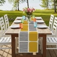 thumbnail image 4 of Table Runners 72 Inches Long Dress Scarves, Yellow Farmhouse Kitchen/Dining Table Runner, Coffee Tablerunners, Modern Painting Farmhouse Striped Abstract Art 16x72 Inch, 4 of 9