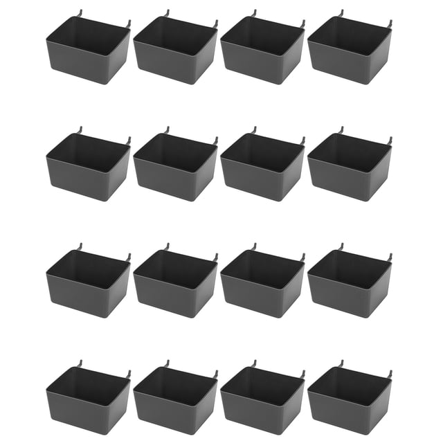 16 Pcs Kit de Bacs pour Panneau Perforé Rangement Accessoires pour Planche Perforée Bancs pour Organiser le Matériel (Gris)