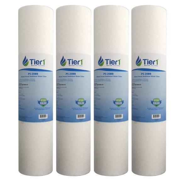 Tier1 5 Micron 20x2.5 Water Filter | Spun Wound Polypropylene Whole House Sediment Cartridge | Replacement for Pentek P5-20, 155016-43, SDF-25-2005 | 2.5 x 20 P5-20 Water Filter (3-Pack)