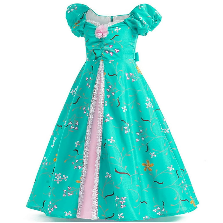 Girls Giselle Princess Floral Costume Puff Sleeve Dress Halloween Party  Cosplay - Walmart.com