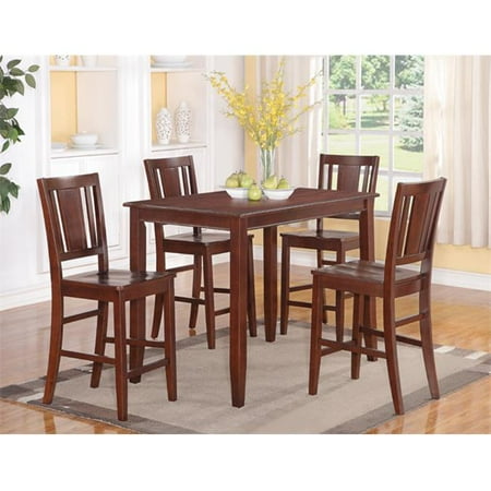 Old World Furniture Imports Wooden Imports Furniture BU3-MAH-W 3 PC Buckland Counter Height Table 30 in. x 48 in. & 2 Stools with Wood seat in Mahogany Finish ()
