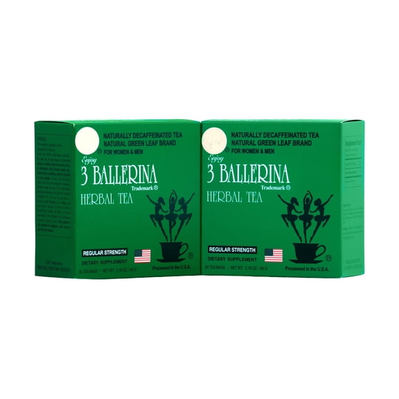2 Pack 3 Ballerina Regular Strength Herbal Tea for both Men and Women (2 PKS/60 Tea Bags)
