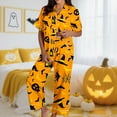 thumbnail image 2 of Pajamas For Women Set Halloween Pumpkprint Short Sleeve Shirts Long Pants Costume Sleepwear Loungewear Nightwear Nightclothes Homewear, 2 of 5