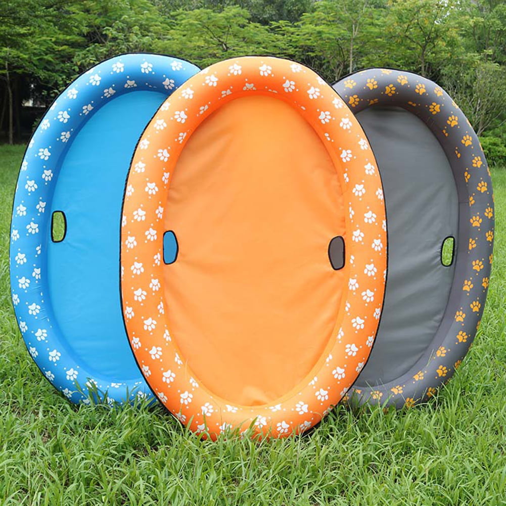Footprint Inflatable Swimming Pool Pet Dogs Floating Raft Bed Water Play Cushion 