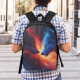 thumbnail image 6 of Goofa Red And Blue Fire Wolf Pattern 17in Student Backpack - School, Travel, Work Bookbag -Laptop Backpack,Water Resistant College School Computer Bag, 6 of 6