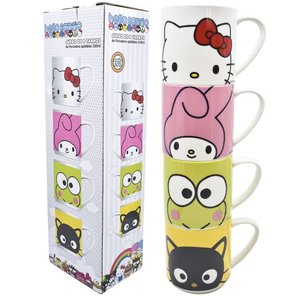 Juego de 4 Tazas de Porcelana Ambient 21 Hello Kitty & Friends Multicolor 330 ml