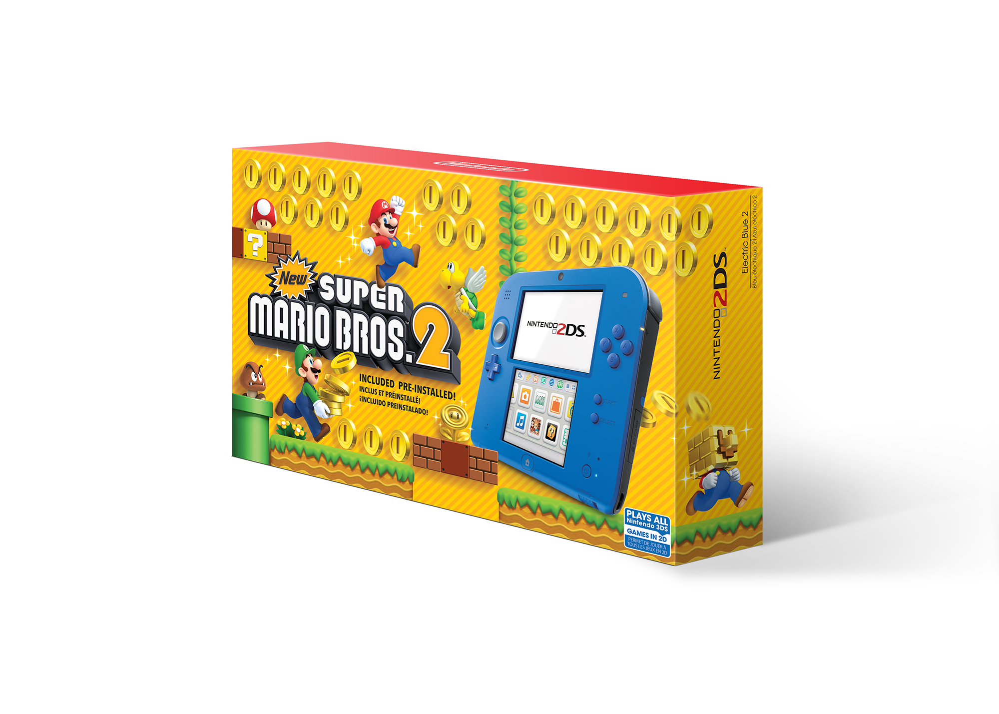 Nintendo 2DS System with New Super Mario 2, Blue - image 2 of 6