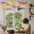 thumbnail image 5 of Pink Yellow Green Painting Window Valance Curtain Abstract Art Rod Pocket Short Curtain for Living Room, Bedroom & Kitchen Window Decor 60x18in, 5 of 8