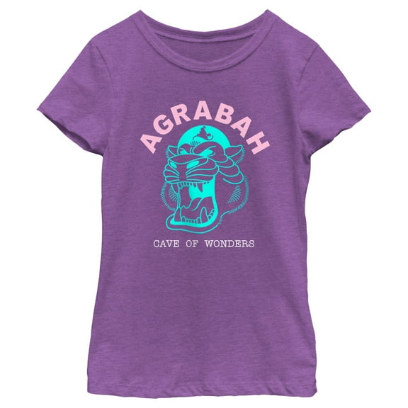 Girl's Aladdin Cave of Wonder Agrabah  Graphic Tee Purple Berry Large