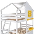 thumbnail image 5 of Harper & Bright Designs Wooden House Bed Twin over Twin Bunk Bed with Window and Roof, Twin Size Loft Bed Frame with 2 Drawers, 1 Storage Box, 1 Shelf for Bedroom, White, 5 of 9