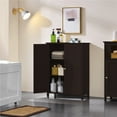 thumbnail image 2 of Yaheetech Wooden Floor Cabinet with 2 Durable Doors and 2 Adjustable Shelves, Espresso, 2 of 10