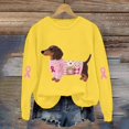 thumbnail image 4 of Jindong Women's Dog Ribbon Breast Cancer Awareness Print Sweatshirt, 4 of 5