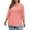 Coral, variant on WellSize 3/4 Sleeve Womens Plus Size Tops V Neck Trendy Tunic Fall Blouses Curved Hem Casual Shirts