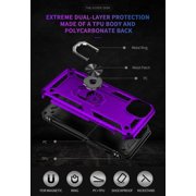 Starshop iPhone 17E Case Phone Cover Shockproof Ring Stand Case With Glass Screen - Purple