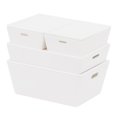 thumbnail image 1 of Caja de almacenamiento apilable Zulema 4 piezas con tapa para accesorios de casa White_ABS, 1 of 2