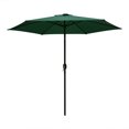 thumbnail image 2 of LAUREL CANYON 9ft Patio Umbrella Outdoor Umbrella Market Table Umbrellas with Push Button Tilt, Crank and 6 Sturdy Ribs for Lawn, Garden, Deck, Backyard & Pool, Dark Green, 2 of 9
