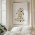 thumbnail image 6 of Cute Bunny, Rabbit, Forest Animals, Woodland Animals, Boho, Pink Flowers, Girl Nursery - Illustration Watercolor Floral Animal Whimsical Unframed Wall Art Print 22 x 28 inches, 6 of 13