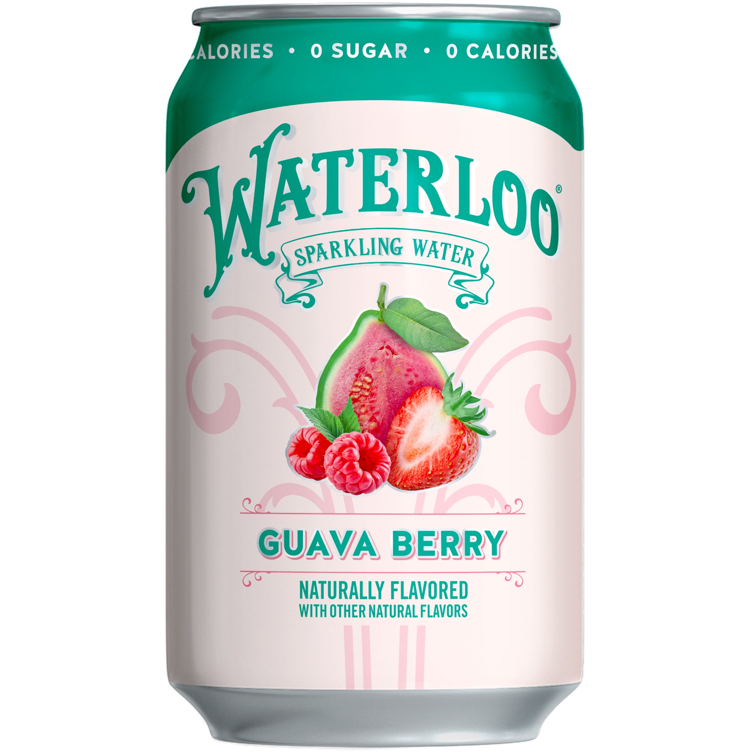 Waterloo Sparkling Water, Guava Berry, 12 fl oz, 24 pack cans