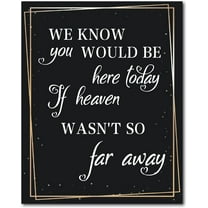 Wooden Memorial Sign We Know You Would Be Here Today If Heaven Wasn't So Far Away Wood Sign Plaque Welcome Hanging Plaque for Wedding Ceremony Decor Memory Sign 7.8 x 9.8inch black