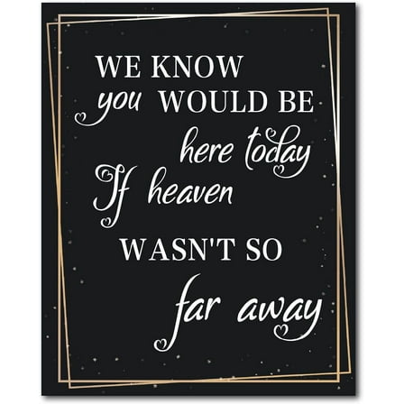 Wooden Memorial Sign We Know You Would Be Here Today If Heaven Wasn't So Far Away Wood Sign Plaque Welcome Hanging Plaque for Wedding Ceremony Decor Memory Sign 7.8 x 9.8inch black